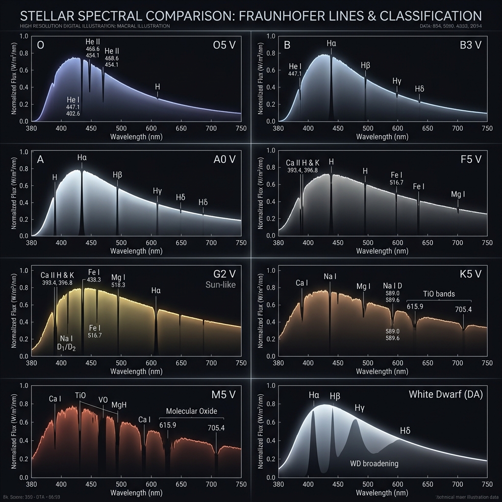 8-Panel Stellar Spectra Matrix